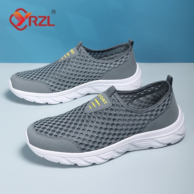 

YRZL Lightweight Men Casual Shoes Breathable Slip on Male Casual Sneakers Anti-slip Men's Flats Outdoor Walking Shoes Size 39-46