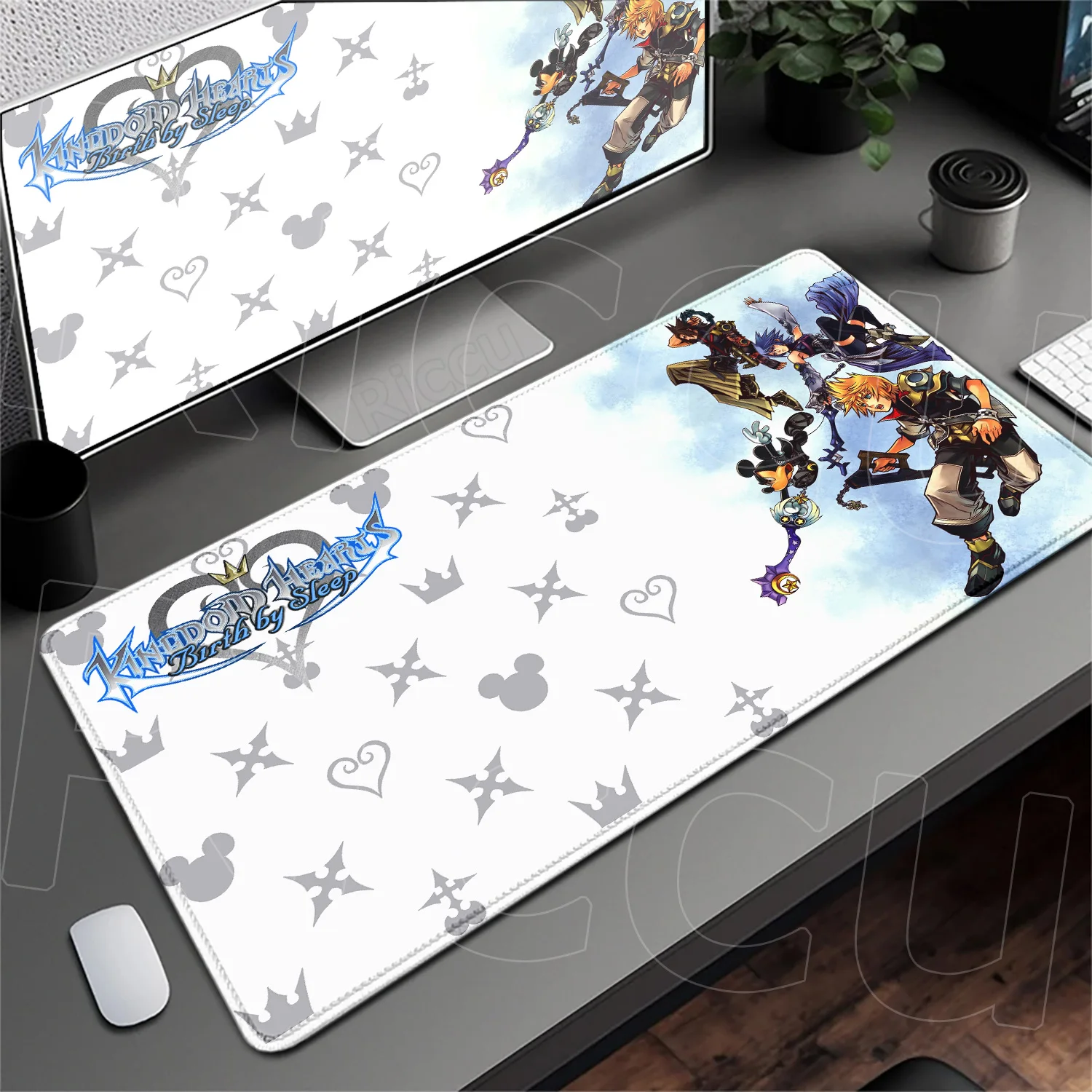 Podkładka pod mysz Anime Hot Gaming K-kingdom H-hearts Antypoślizgowa Długa Podkładka na Biurko XXL do Laptopa Rozszerzona Podkładka Pod Mysz dla Graczy Szybka Podkładka Pod Klawiaturę — zdjęcie produktu 3