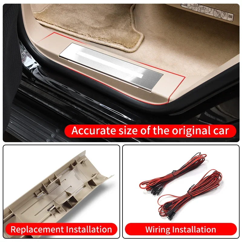 สําหรับ 2021-2025 Toyota Land Cruiser 300 LEDแผงประตูเปลี่ยนLc300 การปรับเปลี่ยนภายในอุปกรณ์เสริมยินดีต้อนรับเหยียบ