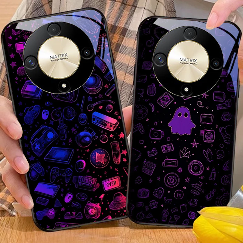 

Dream Space Black For Honor Magic 6 50 70 90 Lite X7b 200 Pro Nova 10 Nova 5T X6 P30 Pura 70 Ultra Tempered Glass Phone Case