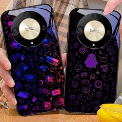 Dream Space negro para Honor Magic 6 50 70 90 Lite X7b 200 Pro Nova 10 Nova 5T X6 P30 Pura 70 funda de teléfono de vidrio Ultra templado