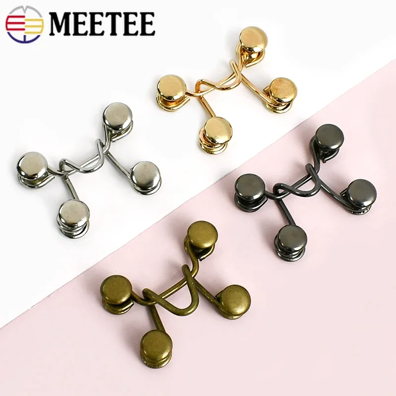

10-50Sets 27/32X28mm Metal Pants Hook and Eye Closure Buckle Garment Adjuster Button Jeans Waist Clasp DIY Sewing Accessories