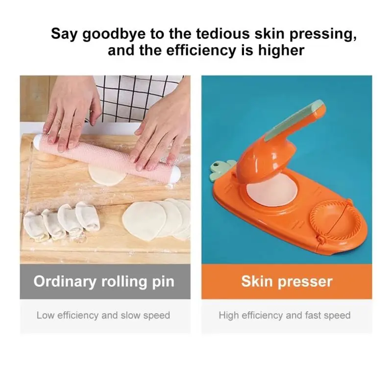ใหม่2 In 1 Pembuat Pangsit Dumpling แม่พิมพ์ Dumpling Skin Wrapper แม่พิมพ์แป้งโดว์กด Maker Dumpling Making เครื่องมือ
