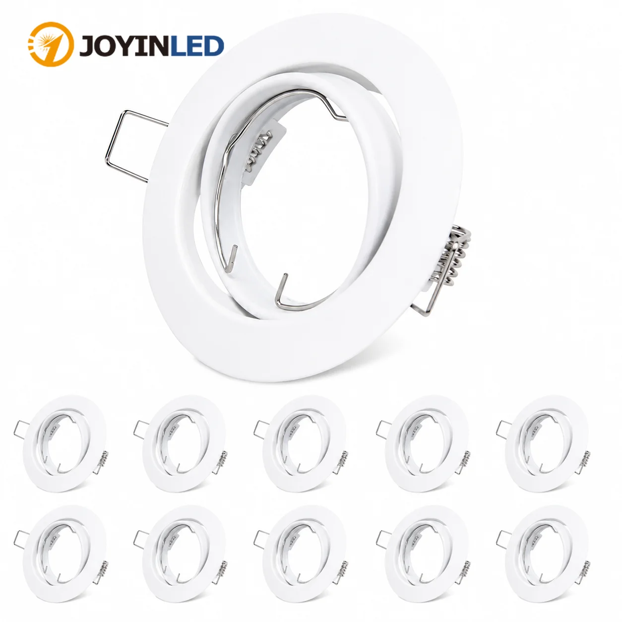 JOYINLED 1/10PCS Round Recessed LED Downlight Frame Adjustable Ceiling Light Fixture GU10 MR16 Bulb Holder Trim Spotlight