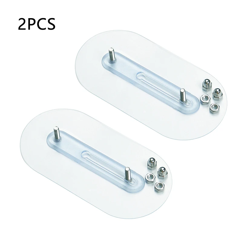Transparent Strong Screw Stickers Double Nails Adjustable Non Punching Waterproof Kitchen Screws Hooks Bathroom accessories
