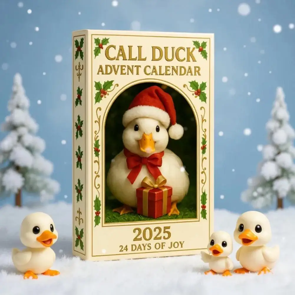 Detaillierte Entenfiguren, Fußballspieler-Enten-Dekoration, Weihnachts-Countdown-Dekoration, Anruf, Ente, Adventskalender 2025, mit für den Baum