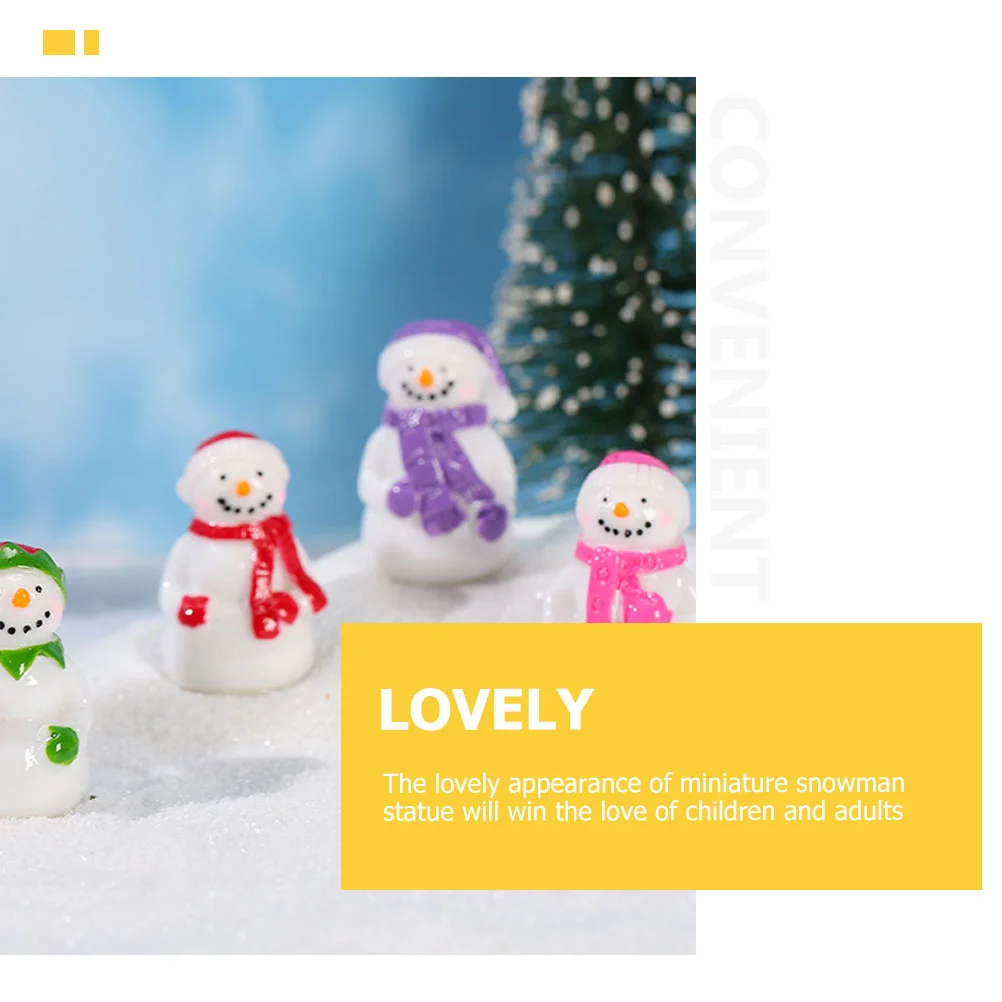 6 Pcs Cake Christmas Micro Landscape Man Tree Decor Multi-function Mini Figure Resin Window Decorations Snowman