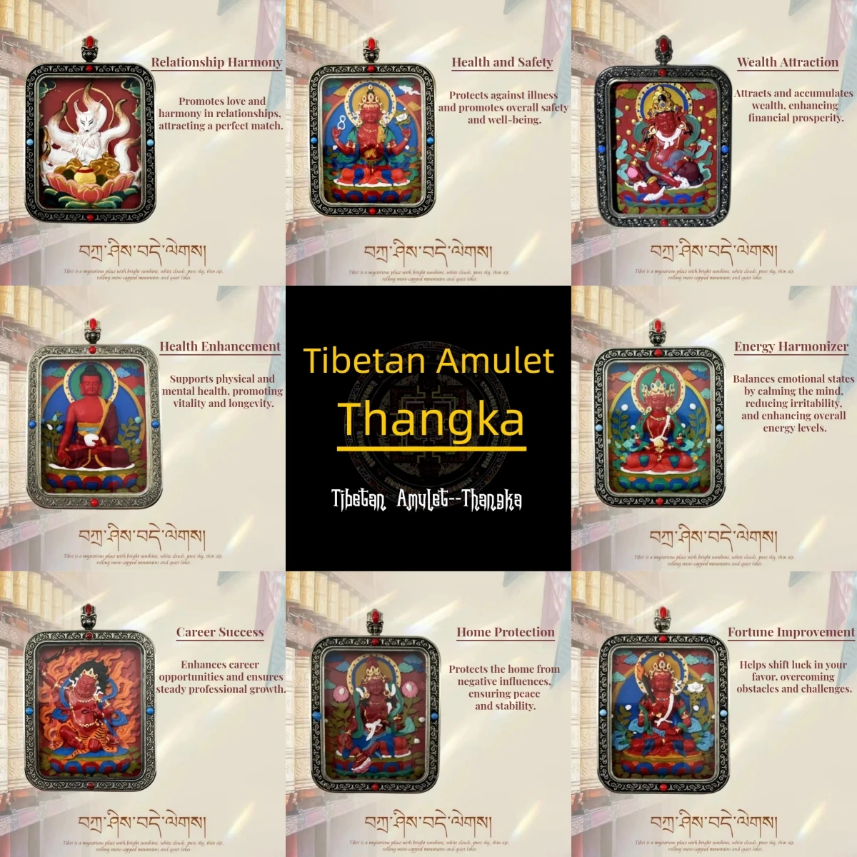 

Tibetan Thangka Art for Feng Shui Energy, Spiritual Blessings, and Well-being