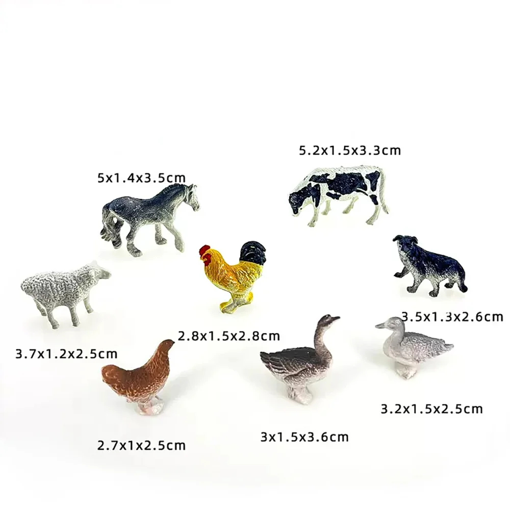 96pcs Animal Model Wild Jungle Zoo Plastic Action Figures Tiger Lion Collection Model Doll Educational Toy for Children Gift