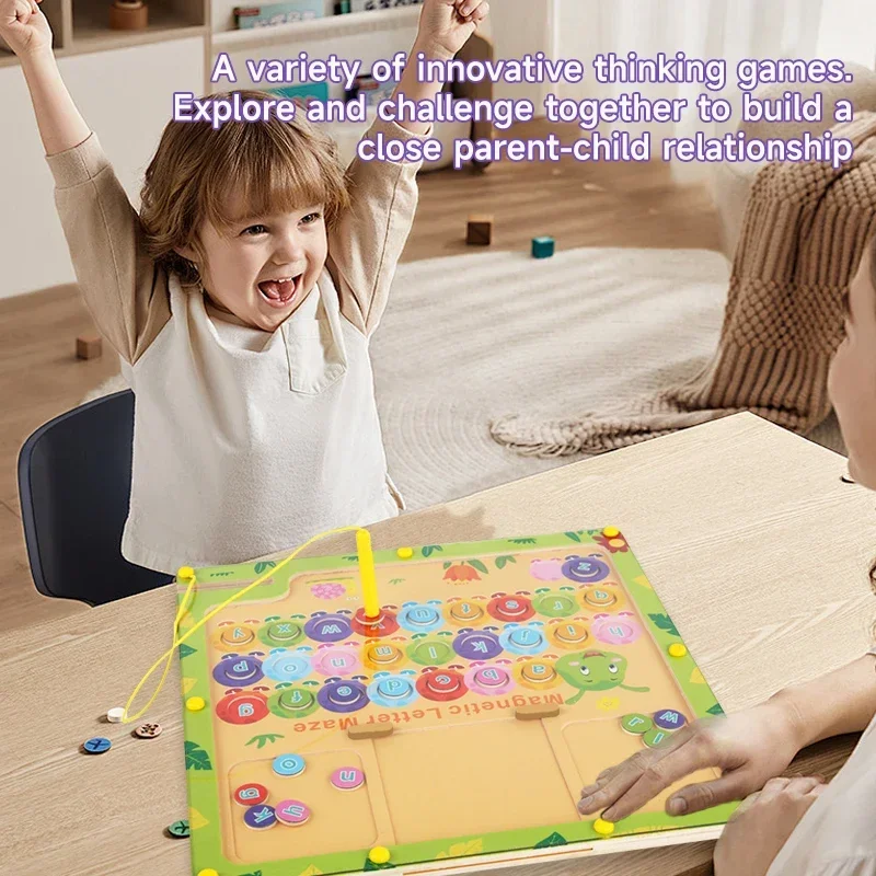 Montessori Giocattoli per bambini 2-in-1 Numero magnetico Lettera Accoppiamento Labirinto Apprendimento Giocattoli educativi Bambini Tavolo da disegno in legno Giocattoli Regali