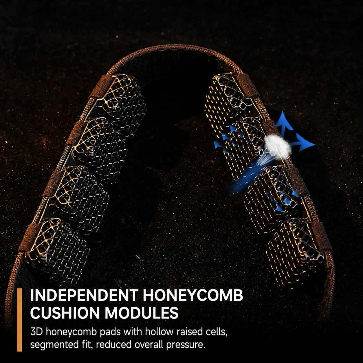 3D Printed Tactical Vest Pad Lightweight Honeycomb Breathable Shock Absorbing Shoulder Waist Cushion Pad MOLLE Gear