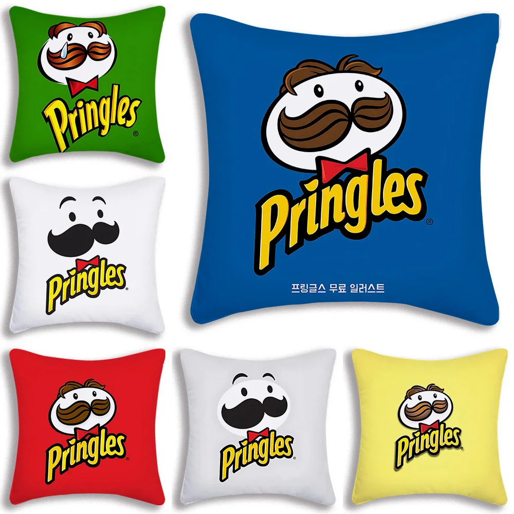 Bearded P-Pringles Pillow Covers Cartoon Sofa Decorative Home Double-sided Printing Short Plush Cute Cushion Cover