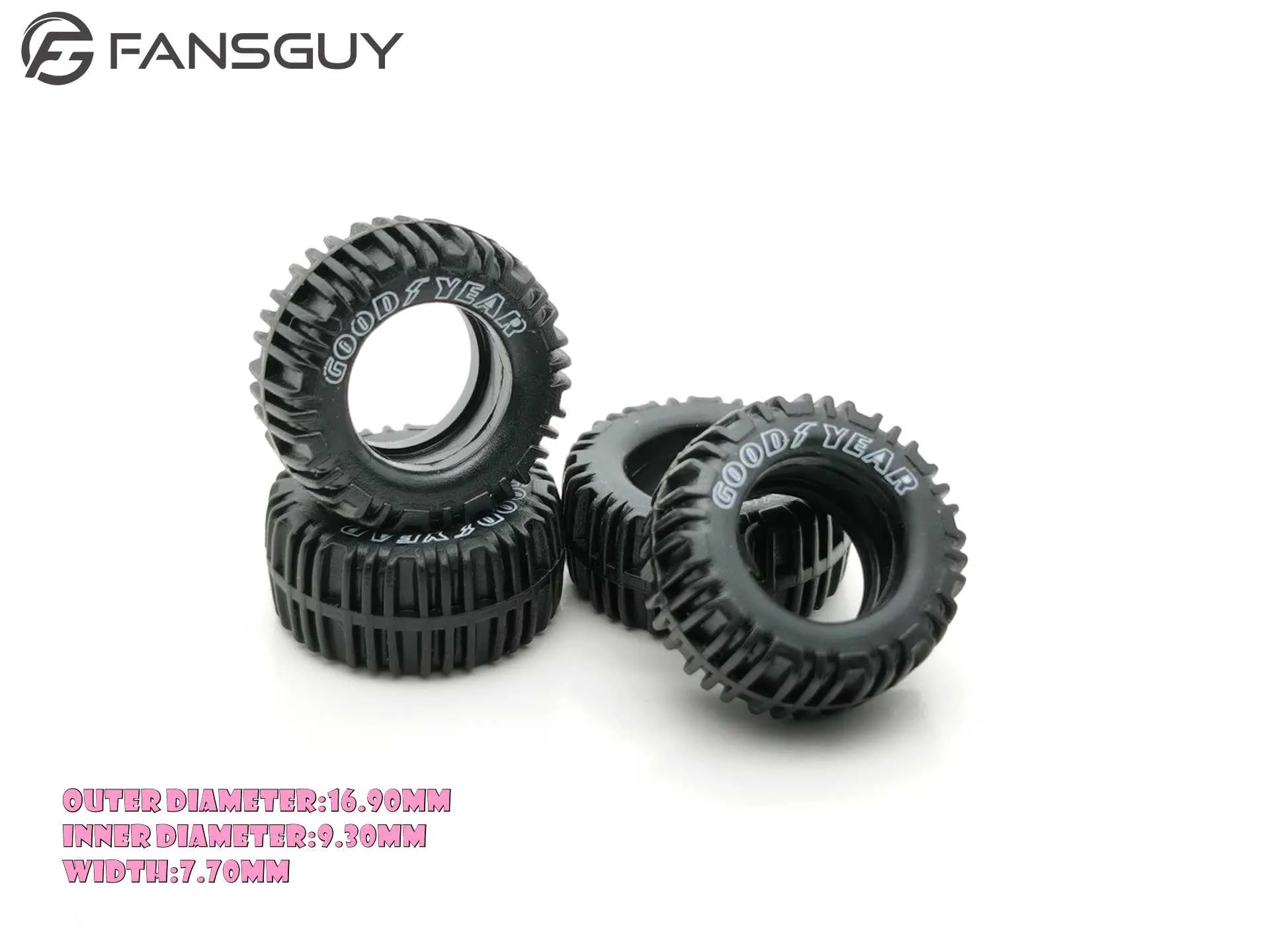 FANSGUY 1/64 Erwachsenen-Automodell-Radteile Gummireifen 1 Set 10,8mm/11mm/12,8mm/13mm/14,5mm/16,9mm Druck-Schriftserien – Detail 7