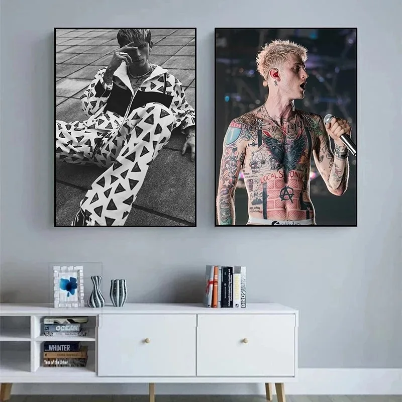 Singer M-Machine Gun K-Kelly POSTER MGK Canvas Painting Prints Gallery Wall Art Pictures for Club Living Room Home Decoration