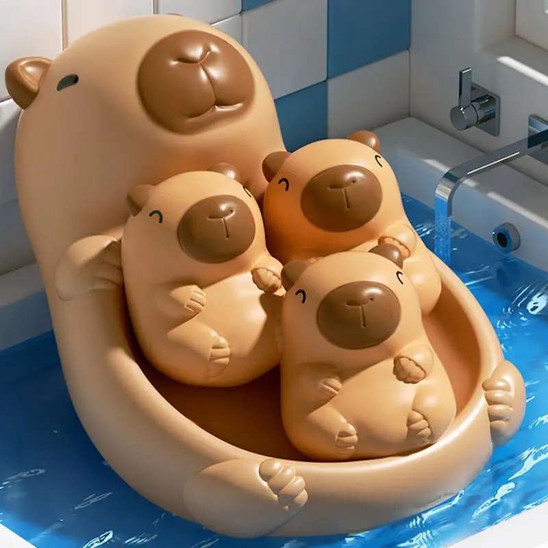 아이들을위한 목욕 장난감 아기를위한 부드러운 욕조 Capybara 장난감 부동 대화 형 물 놀이 Capybara 동물 샤워 풀 해변