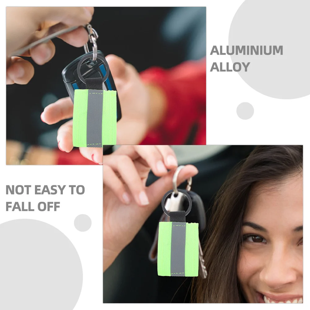 

8Pcs Reflective Keychain Strap High Visibility Nylon Aluminum Outdoor Safety Gear Backpack Zipper Pulls Lightweight Reflectors