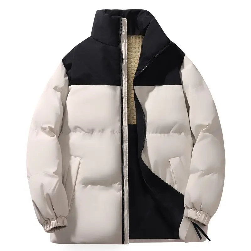 Men's Women's Models Winter Autumn Coat Tops Cotton Jacket Standing Collar Warm Thickened Simple Comfortable New Niche Versatile