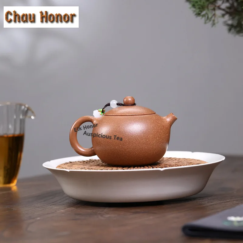 160ml Creative Yixing Purple Clay Teapots Handmade Xi Shi Pot Raw Ore Gold Downhill Mud Kettle With Infuser Chinese Zisha TeaSet