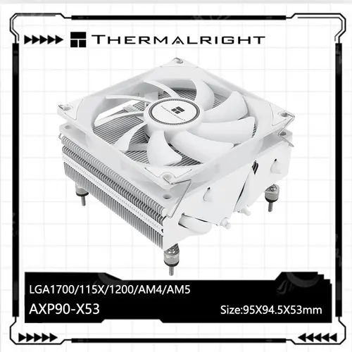 Thermalright AXP90-X53 enfriador de aire de CPU de perfil bajo de 53 mm de altura con ventilador de refrigeración PWM de 92 mm para AMD AM4 Intel 115X 1200