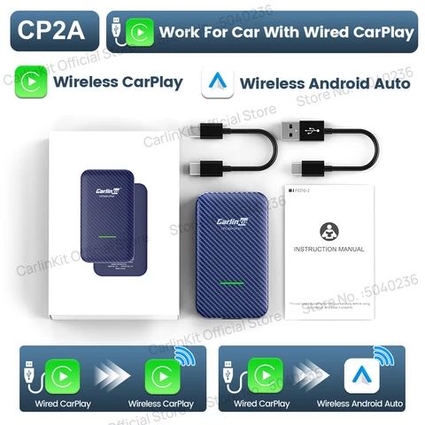 Беспроводной Адаптер-конвертер Carlinkit CP2A Для Android Auto И CarPlay, Smart Mini Box, 2.4G/5Ghz WiFi, Bluetooth, Plug & Play