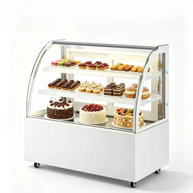 FOODLINE Cake Display Cabinet Custom Voltage Cake Showcase For Overseas Bakery Project Different Local Power Supply Need