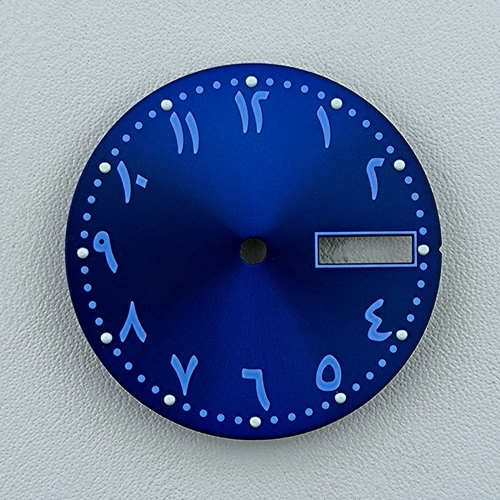 Tarcza NH36 28,5 mm Tarcza zegarka Cyfra arabska Tarcza Niestandardowe logo Tarcza Zielona świecąca tarcza Pasuje do akcesoriów do zegarków z mechanizmem NH36