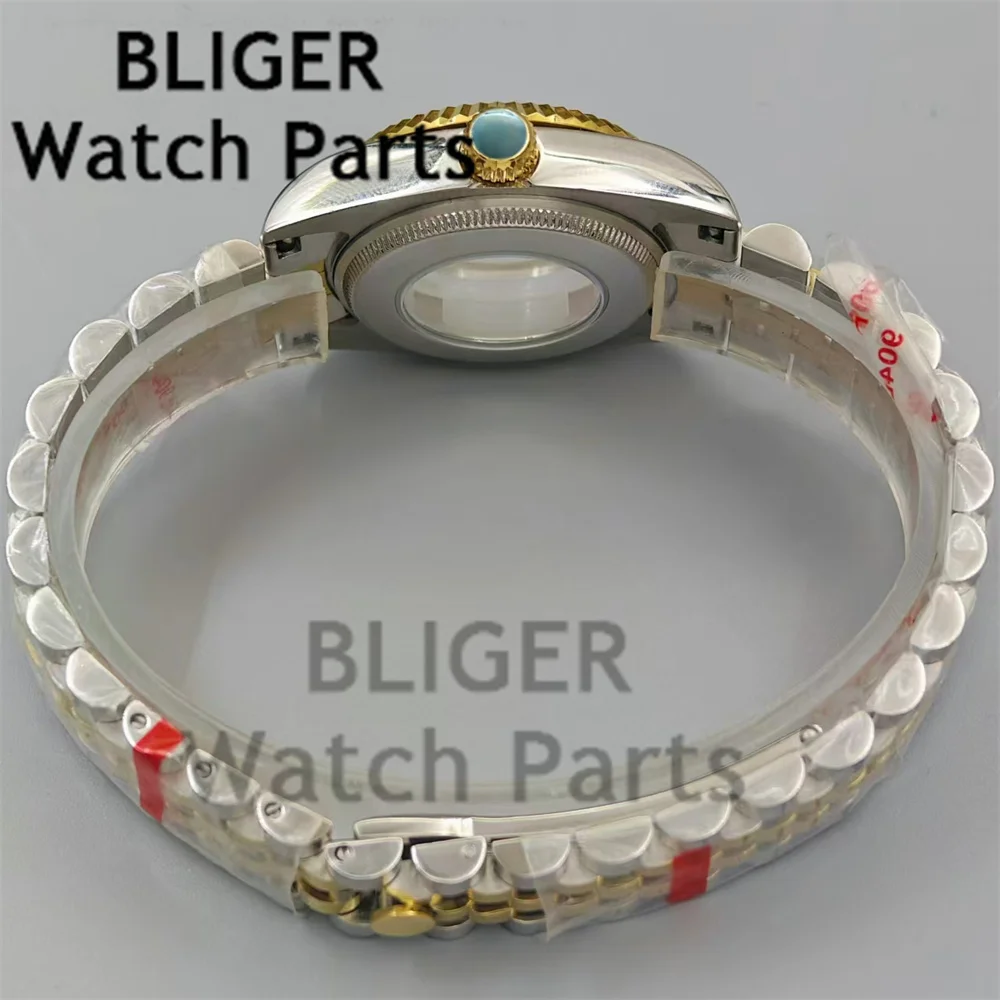 BLIGER 31mm High Quality Women's Case Rose gold/gold Coated Case Sapphire Glass Stainless Steel Strap For NH05 NH06 Movement - view 6
