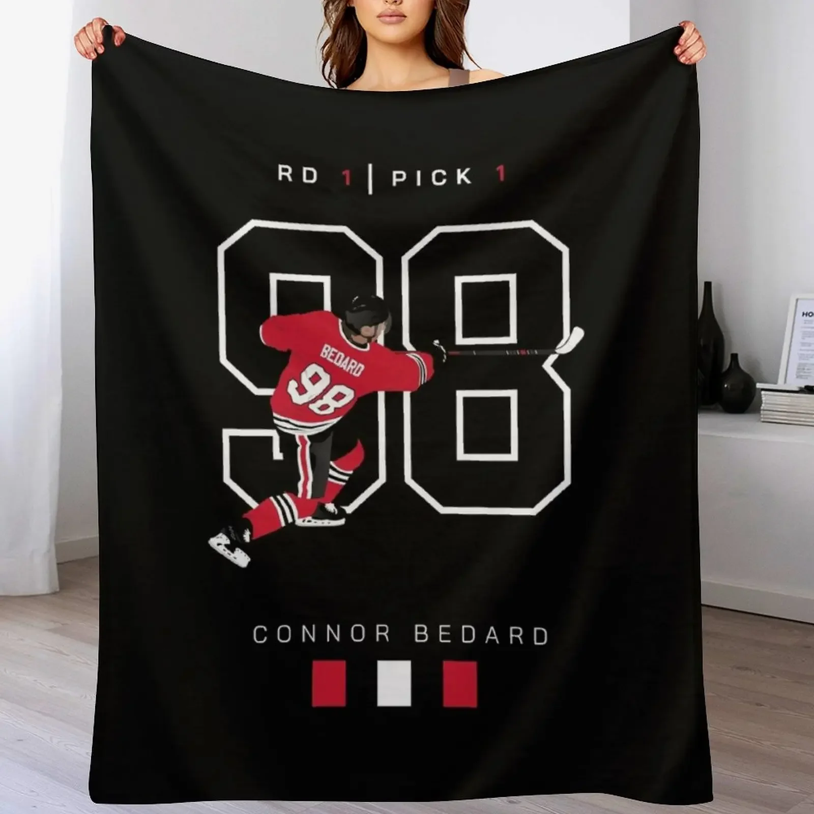 

Bedard Number 1 Draft Pick Artwork Throw Blanket Multi Use Warm Blanket for Living Room Bedroom