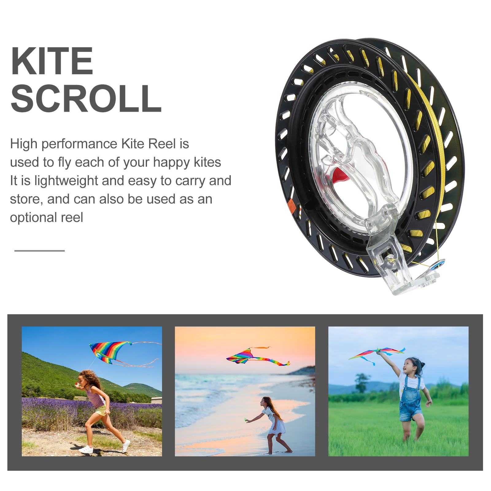 1 Stuks Kite Reel Winder Lichtgewicht Draagbaar Ergonomisch Ontwerp voor Volwassenen Tieners Kinderen Vliegen Happy Kite Accessoires