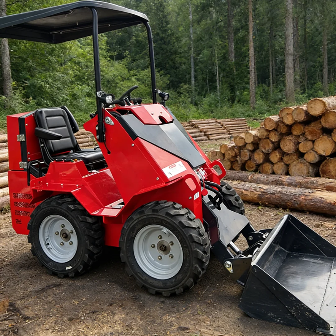 Customized skid steer loader with replaceable accessories sold directly by manufacturers