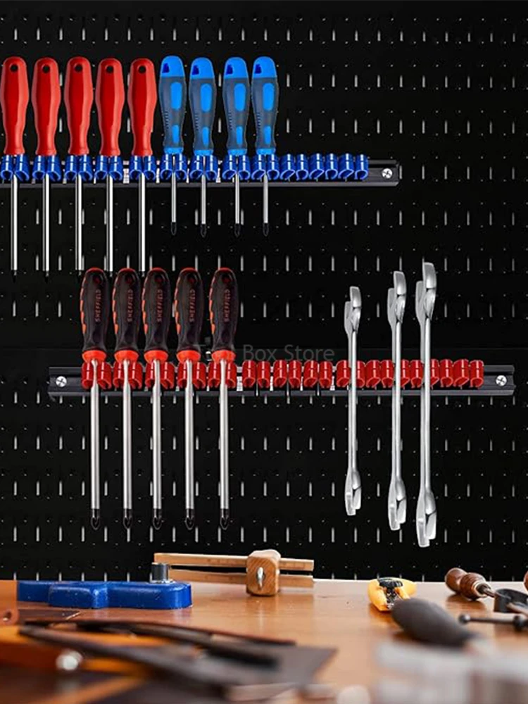 Plastic Tool Holder Wrench Screwdriver Organizer Rail Rack Wall Mounted Tray Sockets Storage Tools Rack Garage Tool Cabinet