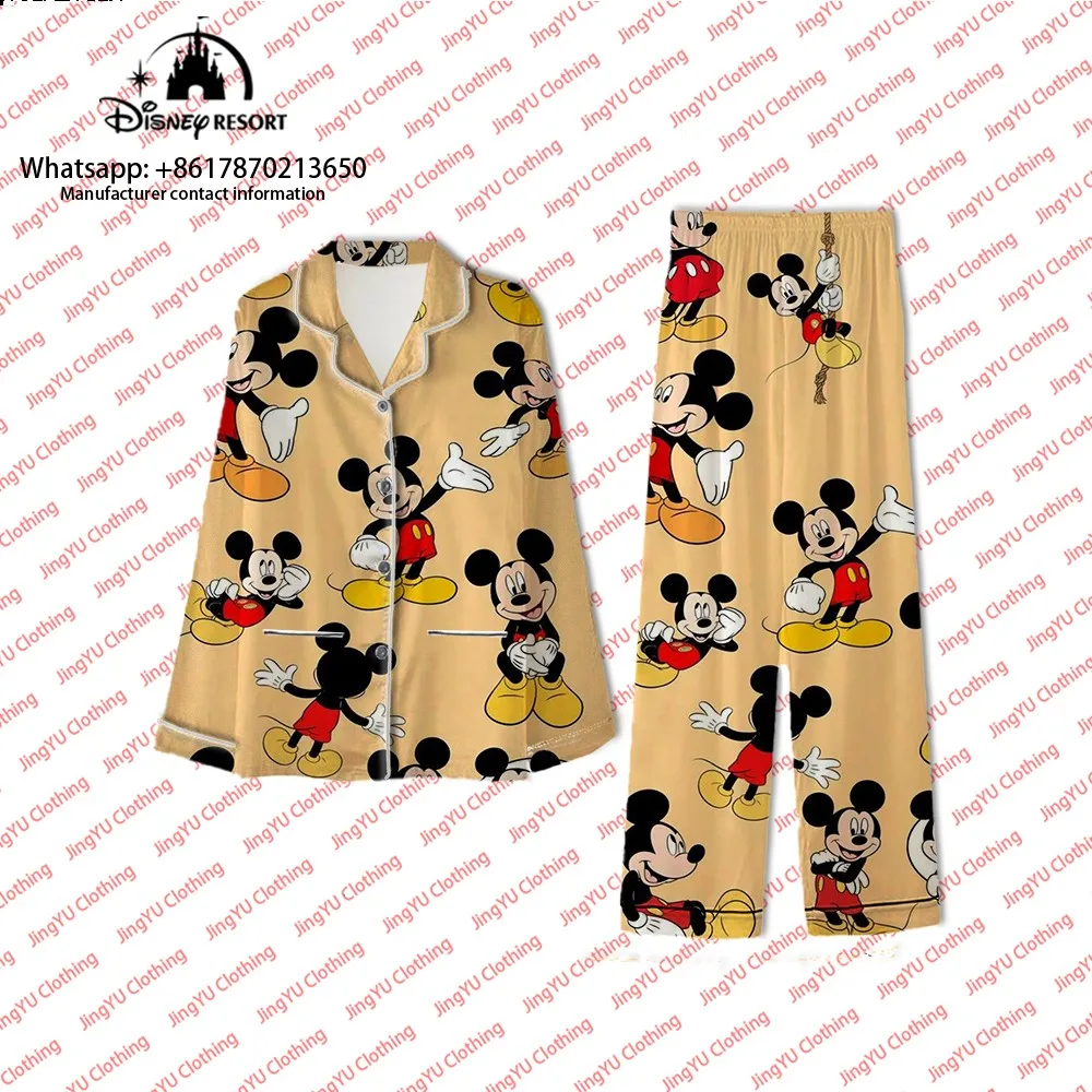 2024 autumn new cute pajamas set casual home clothes fashionable and comfortable cute pajamas Mickey cartoon pajamas