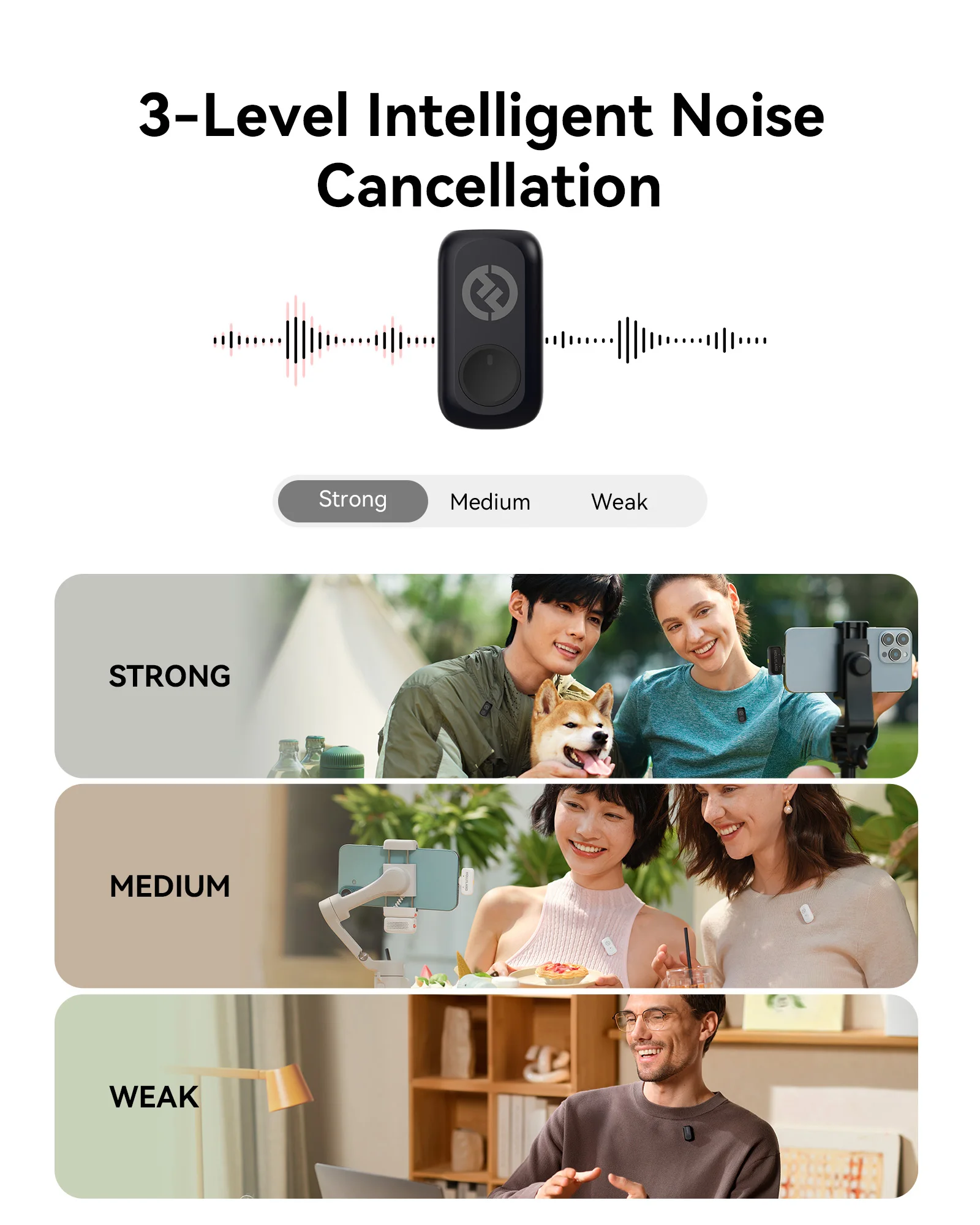 ميكروفون لاسلكي منفرد من Hollyland LARK A1 لهاتف iPhone وميكروفون لمدونات الفيديو على Youtube Tiktok وميكروفون إلغاء الضوضاء