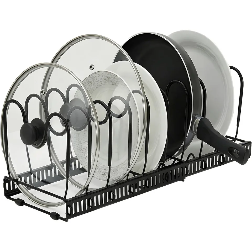 Expandable Pot and Pan Organizer Rack Adjustable