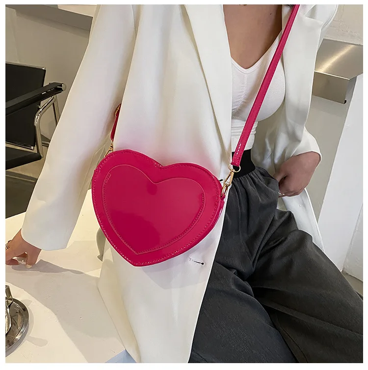 Fashion Heart Shape Crossbody Bags for Women New Solid Pu Leather Shoulder Bag Casual Ladies Handbags Designer Women Bags сумка