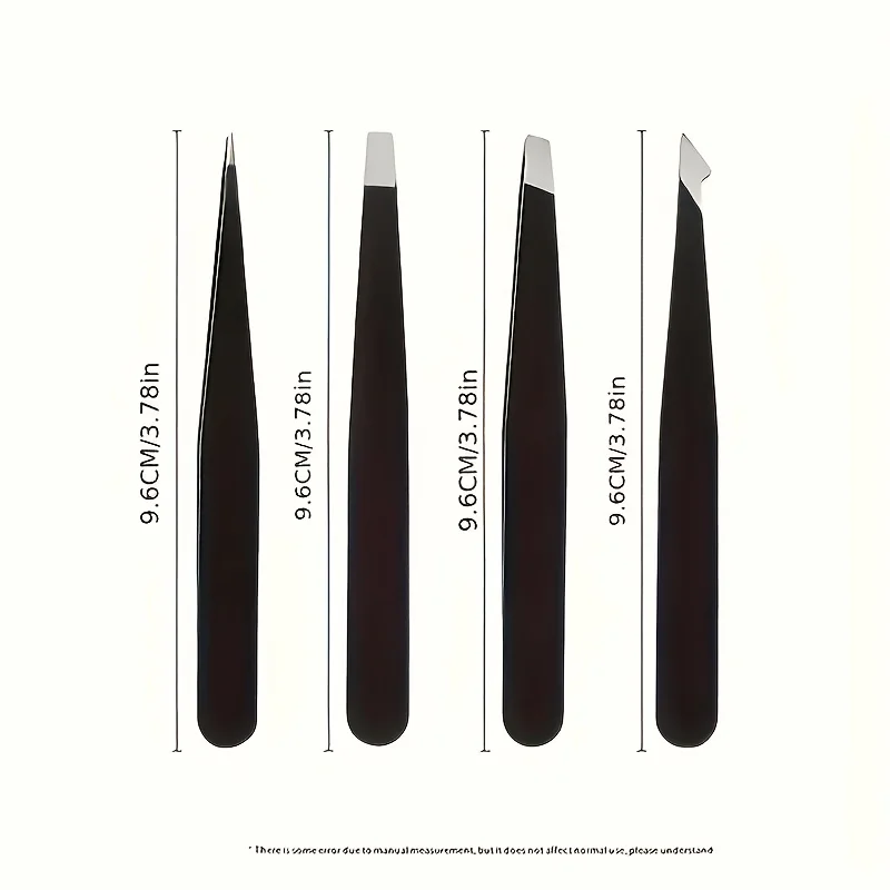 4pcs Professional Stainless Steel Eyebrow Tweezers Set for Women - Precision Facial Hair Removal,Splinter & Ingrown Hair Removal