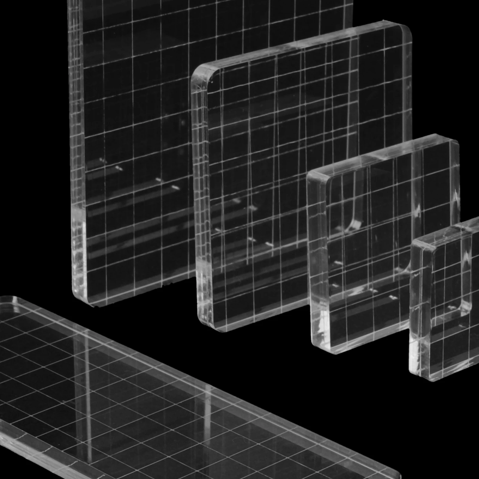 

4Pcs Transparent Acrylic Stamp Block Durable Comfortable Grip Perfect for Stamping Projects Crafting Acrylic Stamp Block