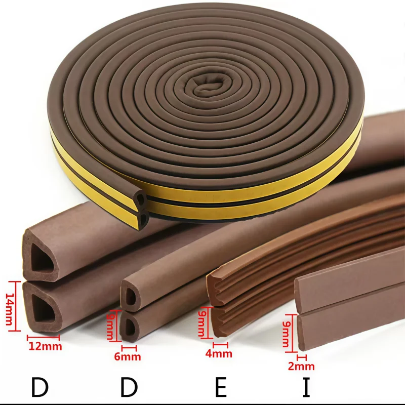 6/12Meters DIPE Self-Adhesive Door And Window Sealing Strip Glass Window Anti-Collision Rubber Strip Foam Sound Insulation Strip