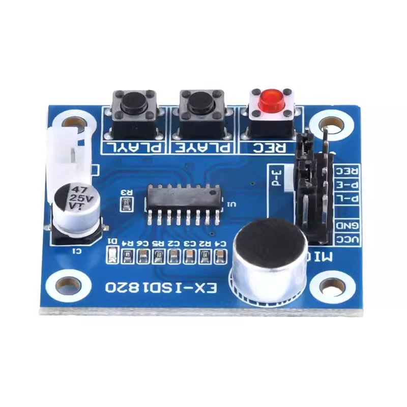 Módulo voz ISD1820 com microfones e alto-falante, a placa telefônica