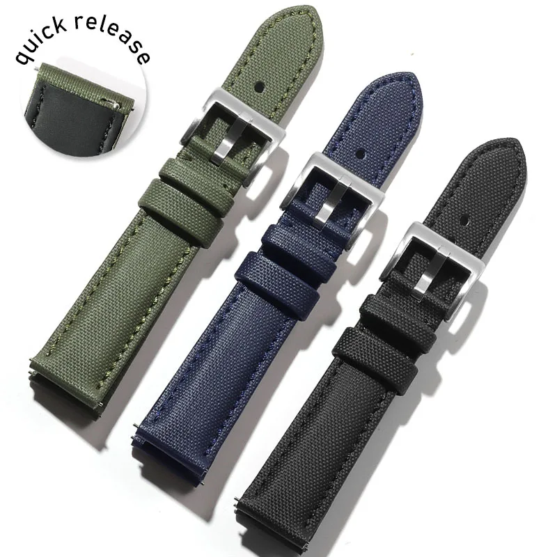 قماش حزام من الجلد 20 مللي متر 22 مللي متر عالية الجودة النايلون الفرقة لأوميغا ل سايكو الغواصين سوار العالمي الإفراج السريع معصمه