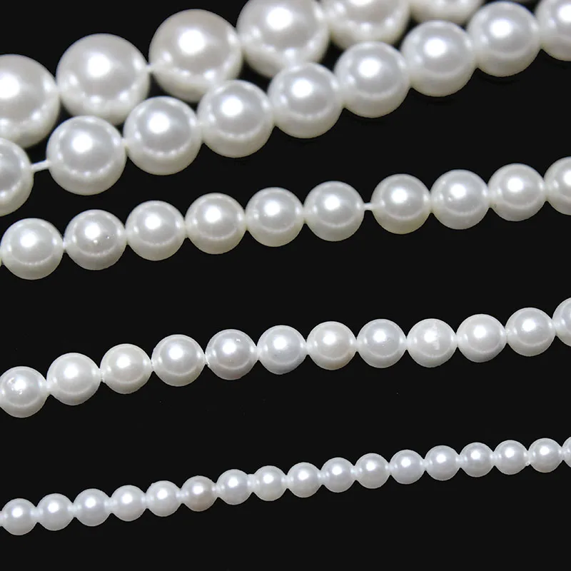 Natural White A+ Shell Pearl Loose Round Spacer Beads For Jewelry Making DIY Bracelet Necklace Accessories 15\'\' 6/8/10/12mm