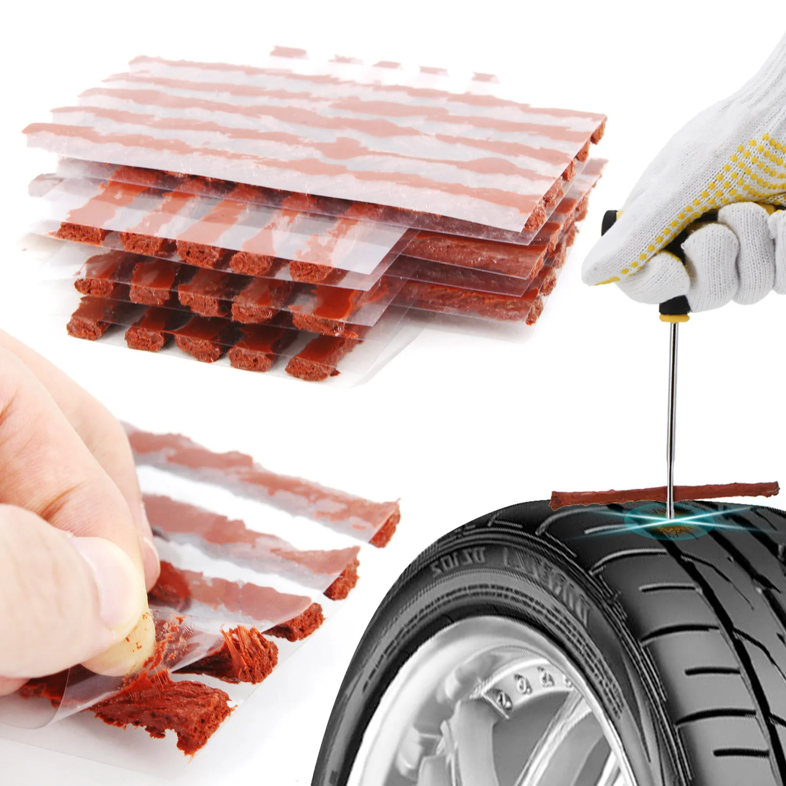 

Rubber Tire Repair Strips for Car Motorcycle Bike Tyre Puncture Repairing Tools Accessories tubeless Seal Strip Stiring Glue