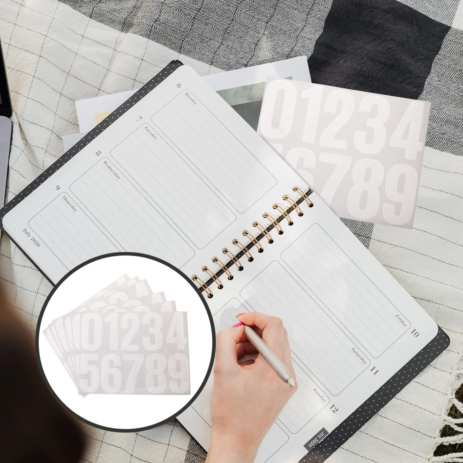 

6pcs Large Number Stickers Adhesive Numbers For Trash Can Mailbox Diy Outdoor Address Signs Number Decals Sticker