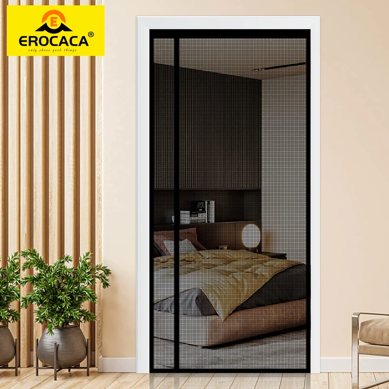 EROCACA 마그네틱 도어 스크린 모기장, 곤충 방지 메쉬, 자동 폐쇄 커튼, 유리 문에 적용 가능, 맞춤형 여름 
