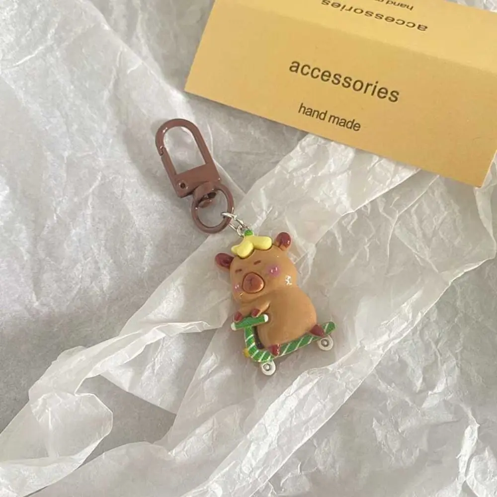 Novo Kawaii capivara chaveiro dos desenhos animados aqua golfinho pingente criativo chaveiro