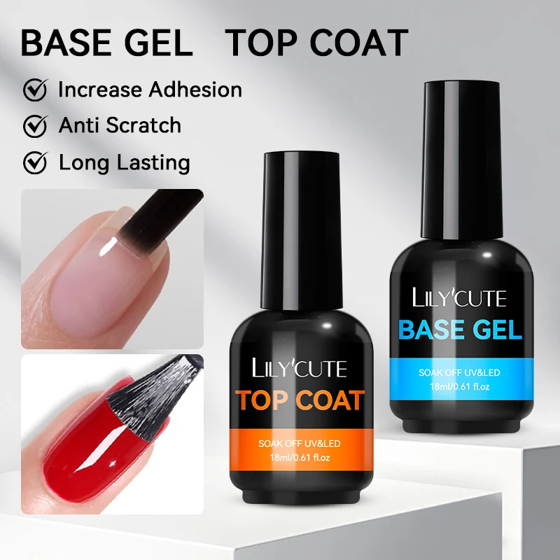 LILYCUTE 18ML Base Gel Top Coat Nagellak Functie Gel Semi Permanente Losweken UV LED Nail Art manicure Nagellak