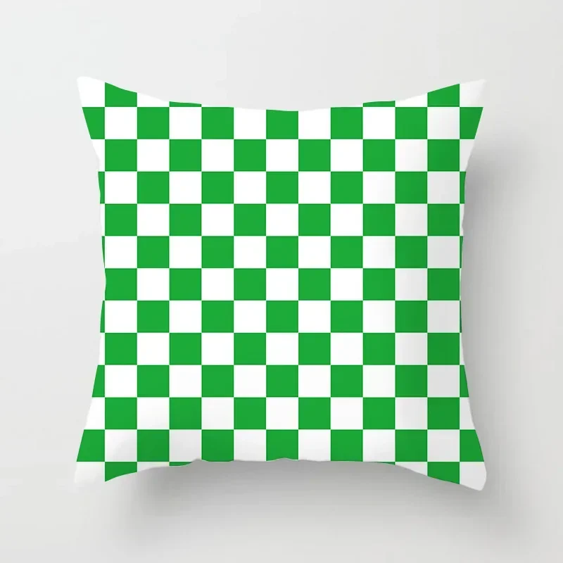 2022 New Chess Board Plaids Print Cushions Case Bright Multicolors Geometric Floral Pillows Case Sofa Bed Couch Throw Pillows