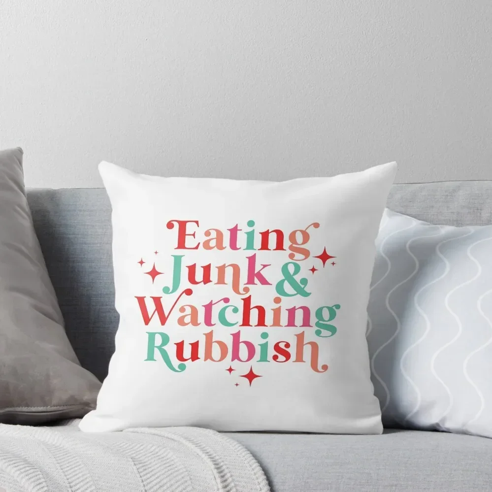 Eating Junk & Watching Rubbish Throw Pillow Room decorating items Christmas Cushion For Home Custom Cushion pillow