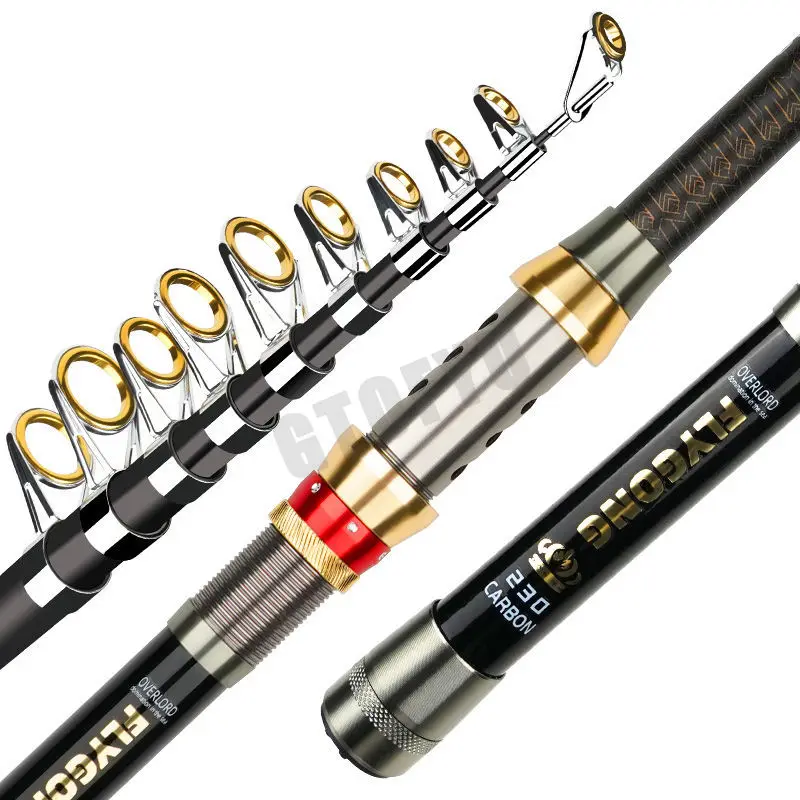 

GTOFYU 99% Carbon Short Sea Fishing Rods Fiber Telescopic Fishing Rod 1.0-2.4M Spinning Telescopic Fishing Tackle Spinning Rod