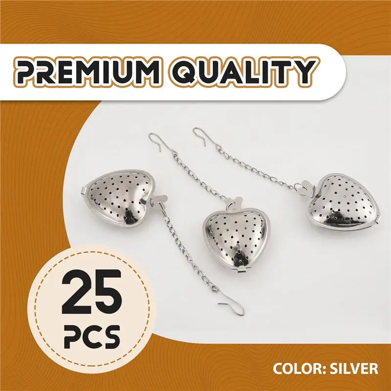 25Pcs Tea Strainer Stainless Steel Tea Ball Infuser Loose,Extended Chain Hook For Seasonings Cup Bottle Party Favors Top-Rated